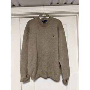 Polo Ralph Lauren, Men's crew neck knit sweater, Tan, Size XL